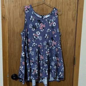 LuLuRoe Kristina Tank Purple and Floral L